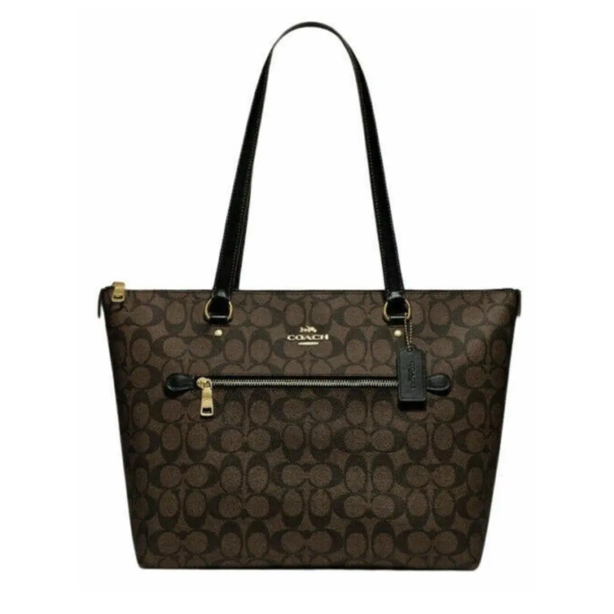 Coach Gallery Tote In Signature Canvas Brown/black