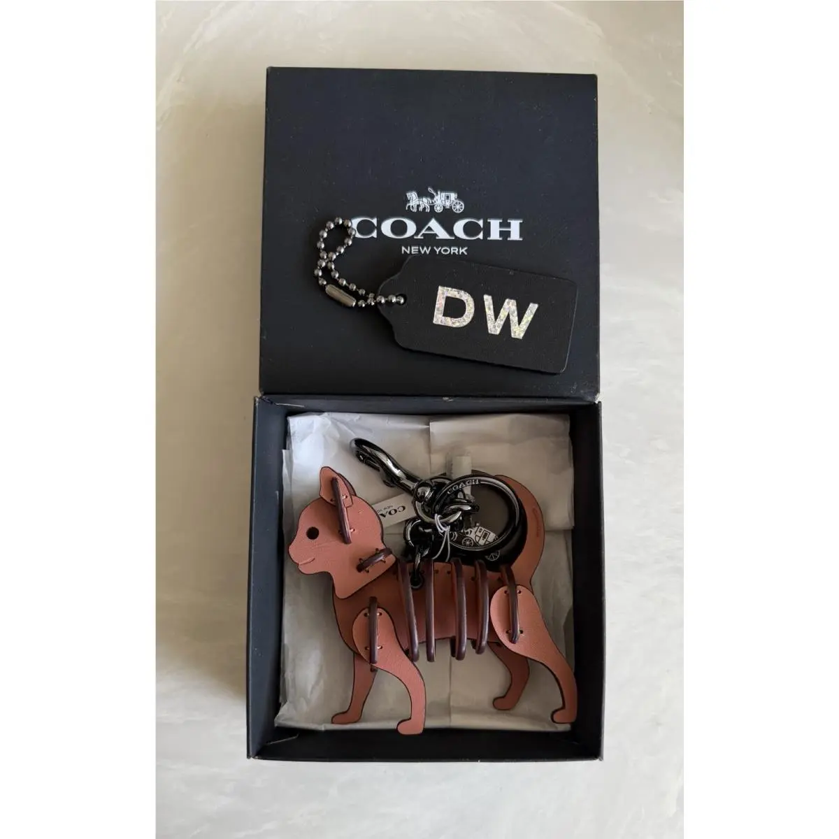 Skeletal 3D Puzzle Cat Bag Charm Keychain Fob 72454 Gift Box by Coach