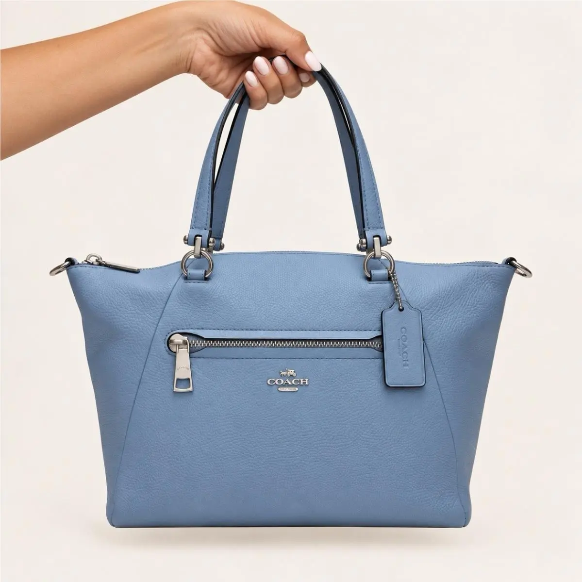 Coach Prairie Top Handle Handbag 34340 Rare Blue Leather Crossbody Satchel