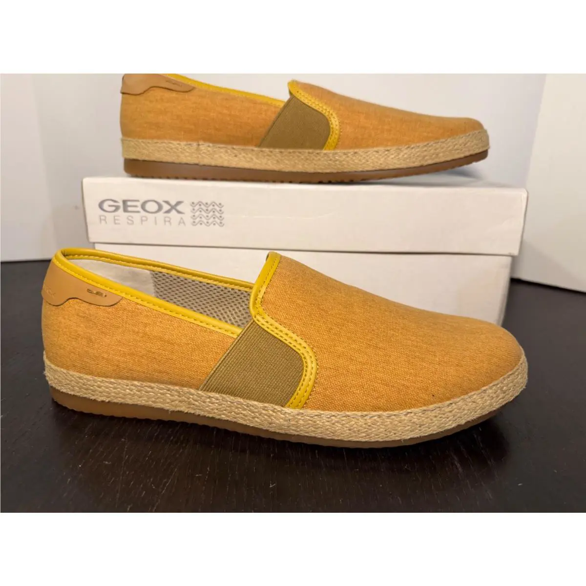 Geox Respira Copacabana 9 Espadrille Slip on Loafers Shoes Curry Mens 11
