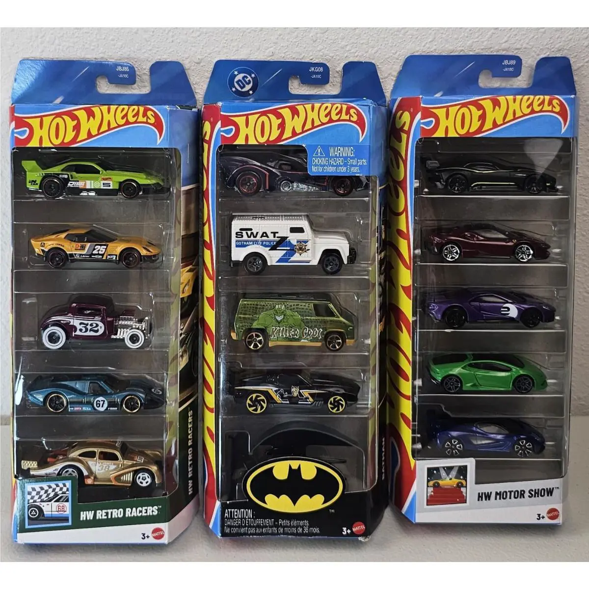 3 Pack_hot Wheels HW Retro Racers_hw Motor Show_batman DC Comics 2025_Lambo