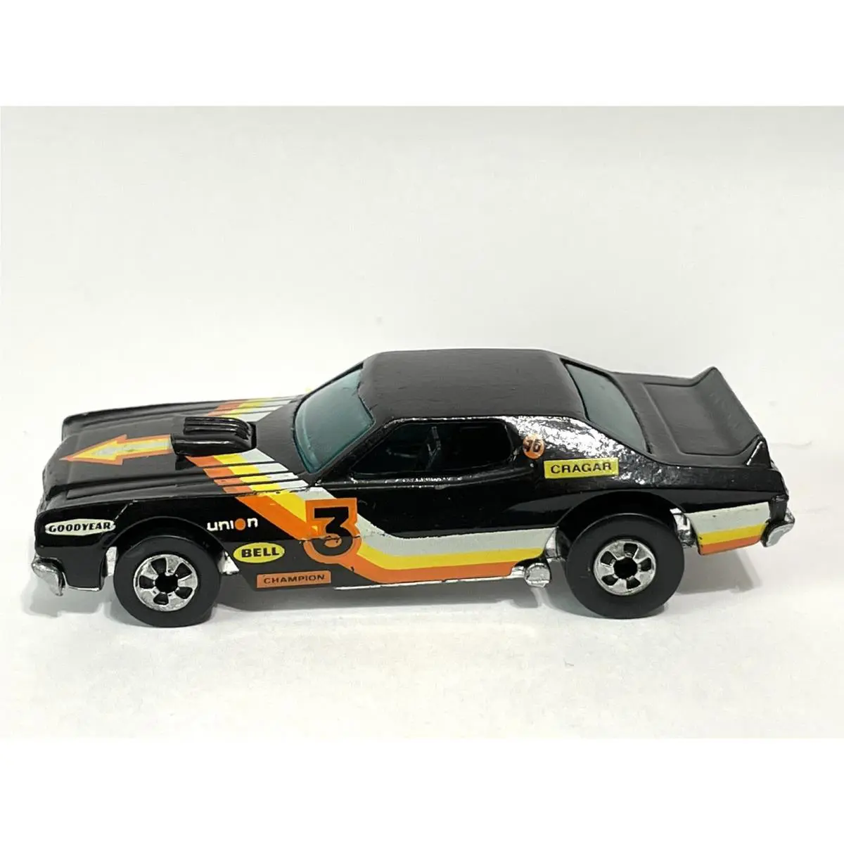 1974 Hot Wheels Black Ford Gran Torino Cragar 3 Diecast Car Hk- Very Nice