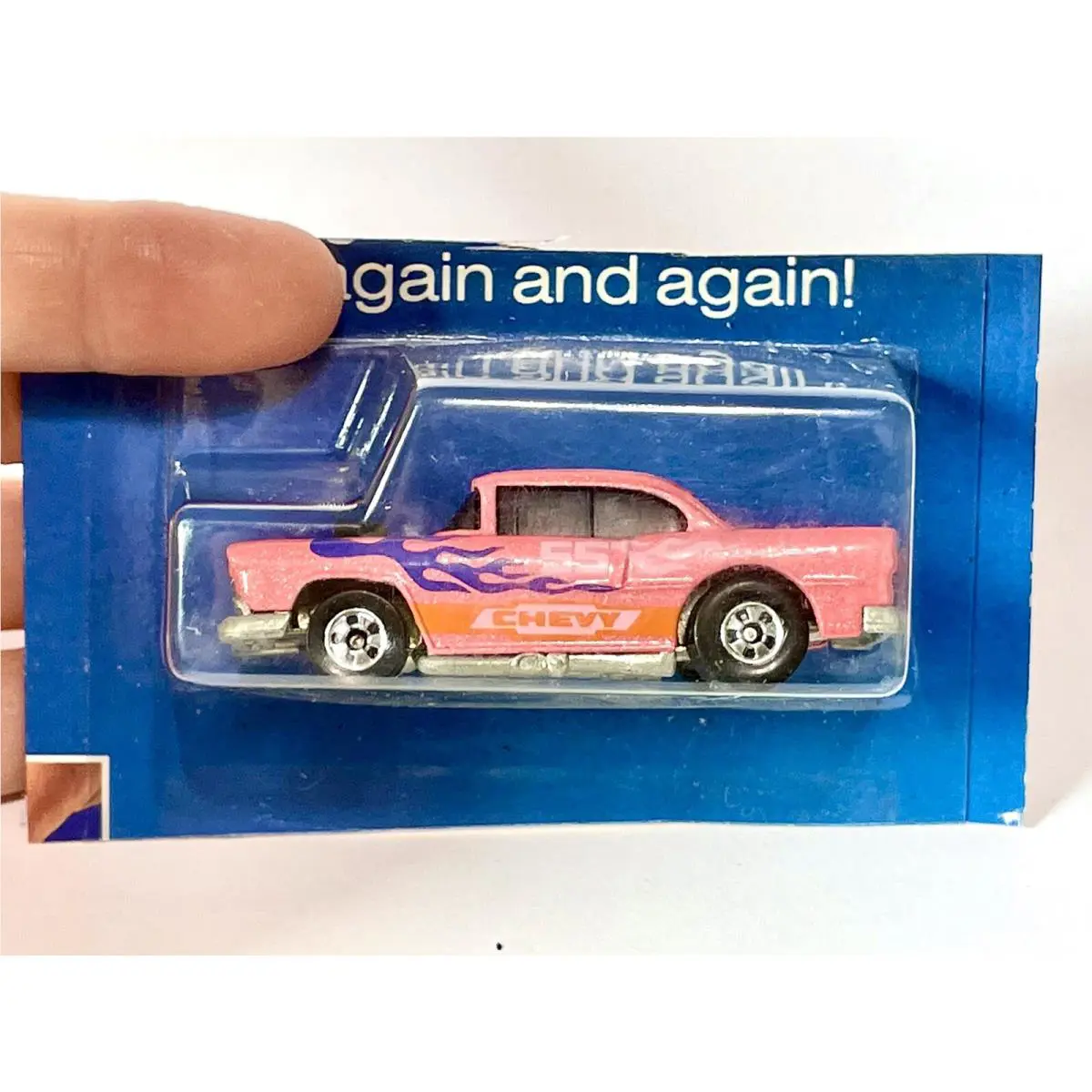 Vintage 1987 Hot Wheels Color Racers Mint On Cut Card 55 Chevy