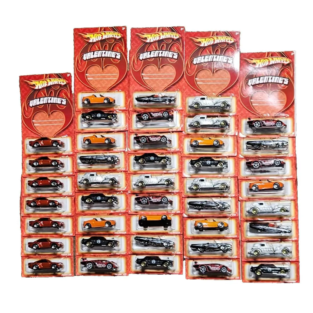 2009 Hot Wheels Valentine`s Day Case OF 46 7 Sets w/ 7 Rare Red Porsches