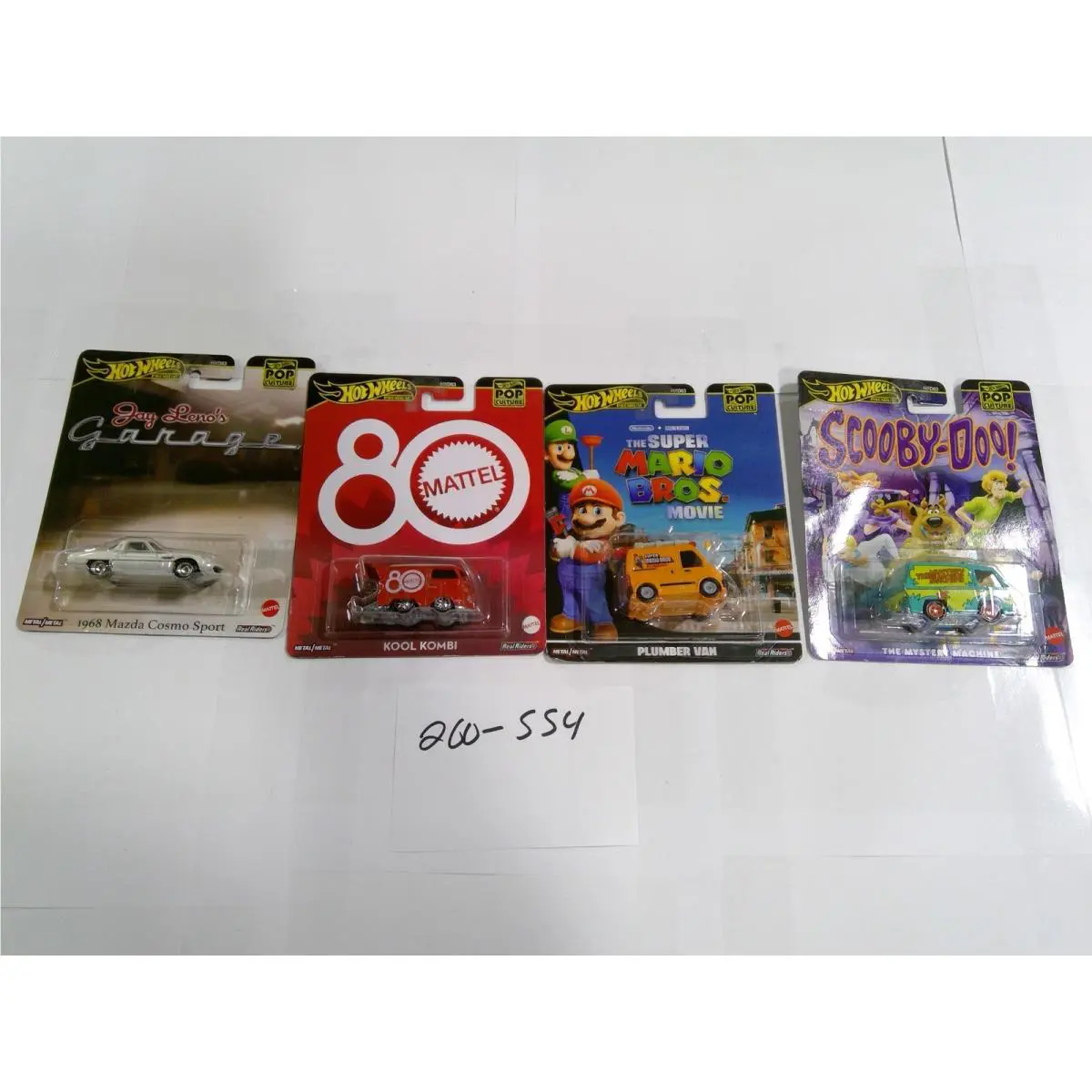 Hot Wheels Pop Culture Premium Set 4 Mario Mystery Machine Mazda Kool Kombi