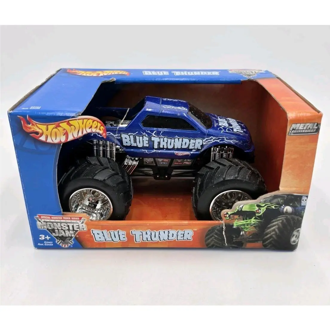2004 Hot Wheels Monster Jam 1:24 Blue Thunder Metal Collection Truck Diecast