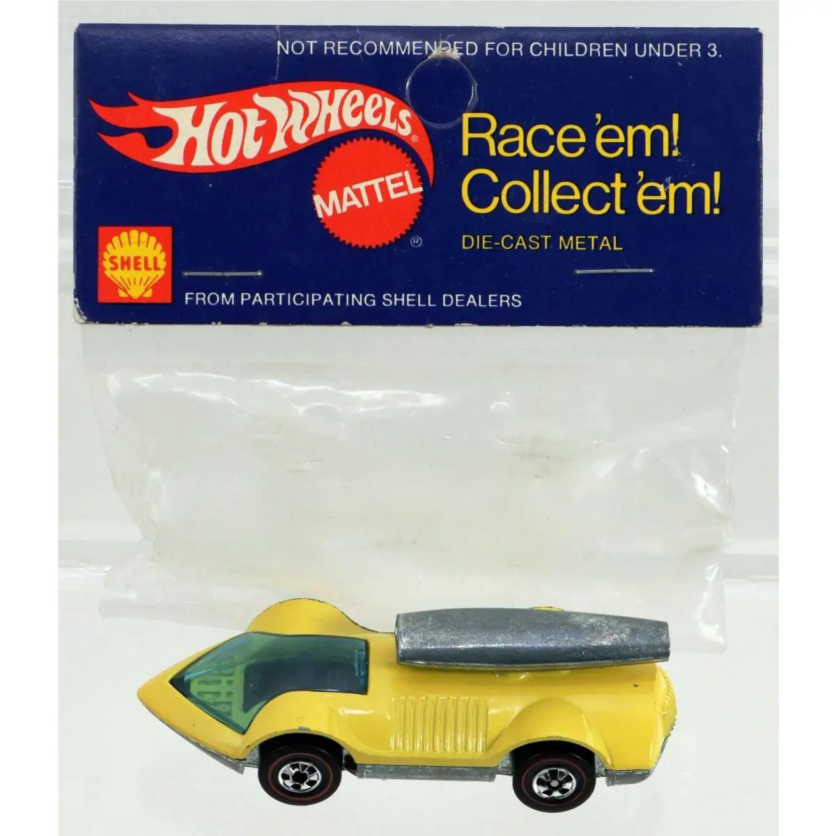 Vintage Hot Wheels Rocket Bye Baby Shell Dealer Special Edition 1972 Yellow