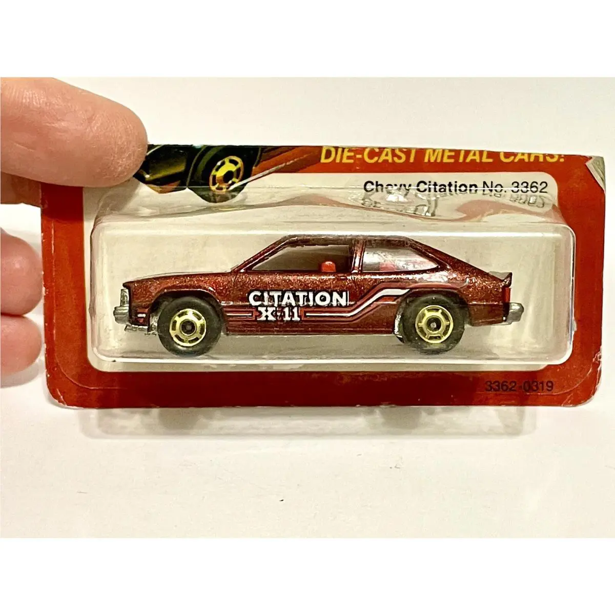⭐ Vintage Hot Wheels 1/64 Scale Die-cast No. 3362 Chevy Citation Cut Card