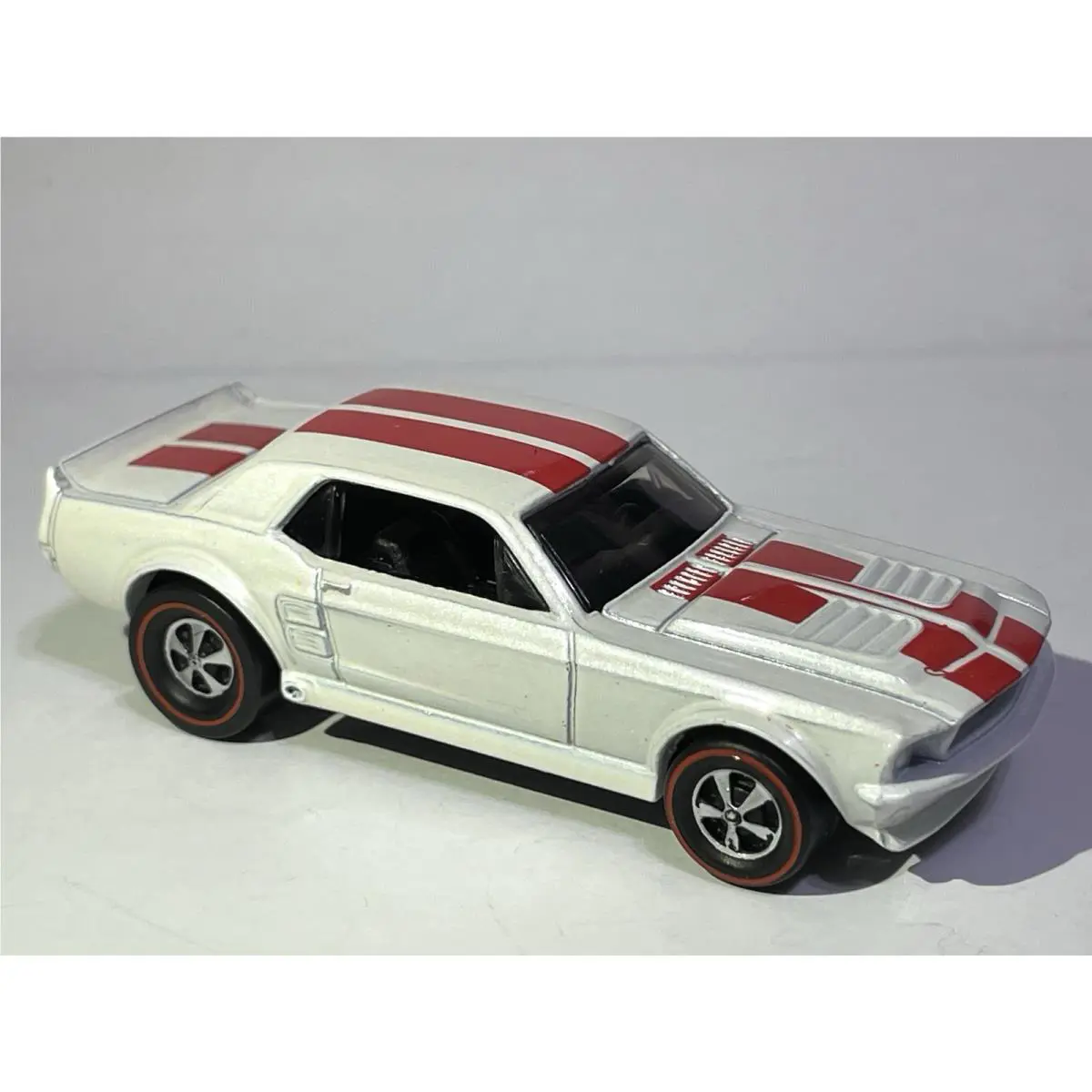 Hot Wheels `67 Ford Mustang Coupe White Custom Made Redline Pearl White Paint