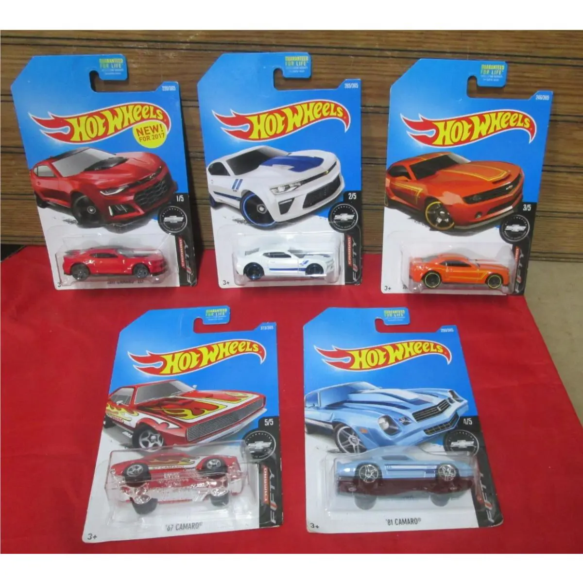 Hot Wheels Camaro Fifty 5 Car Set 1-5 Complete on Cards 1967 - 2017