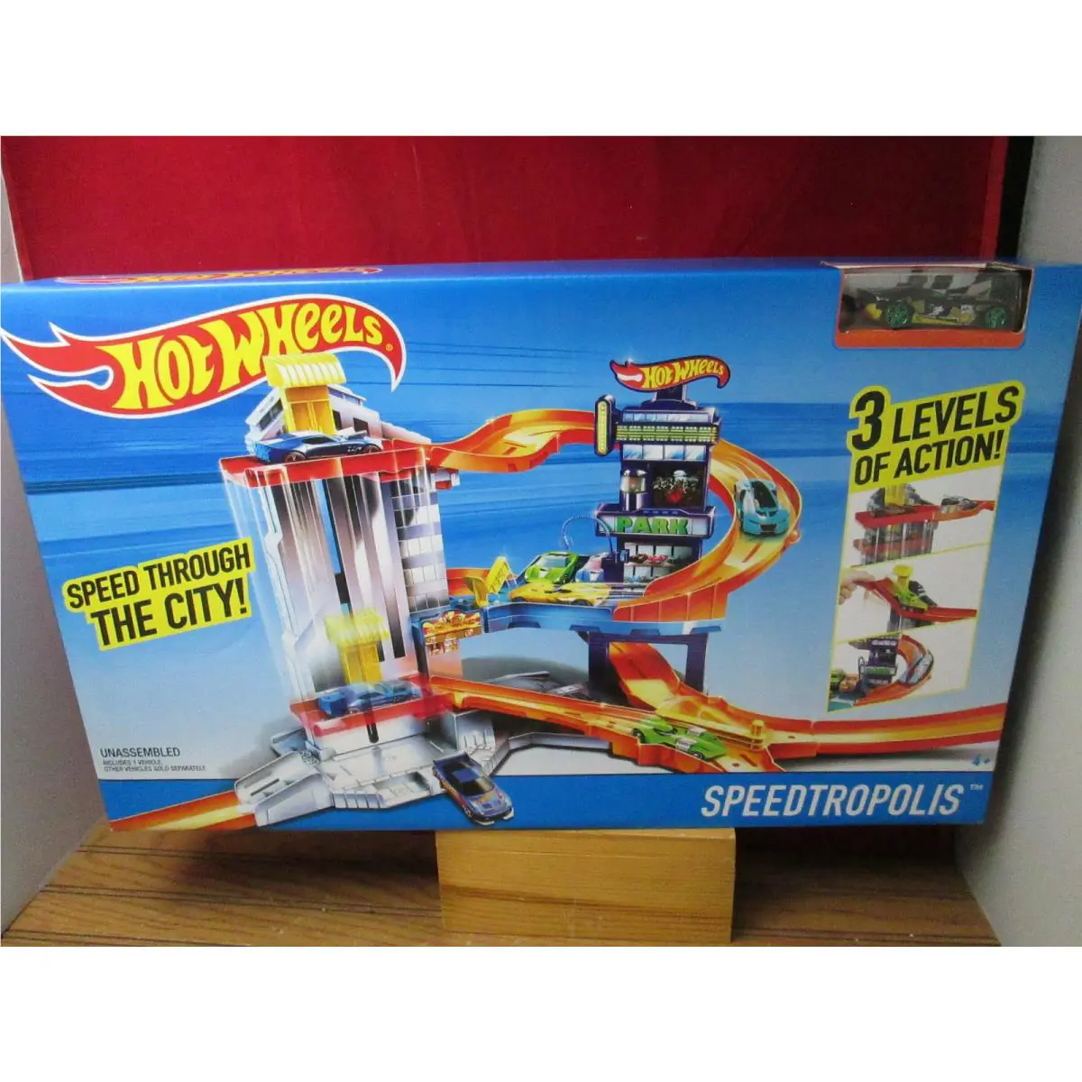 Hot Wheels Speedtropolis Playset Race Play Set 3 Levels of Action 2015