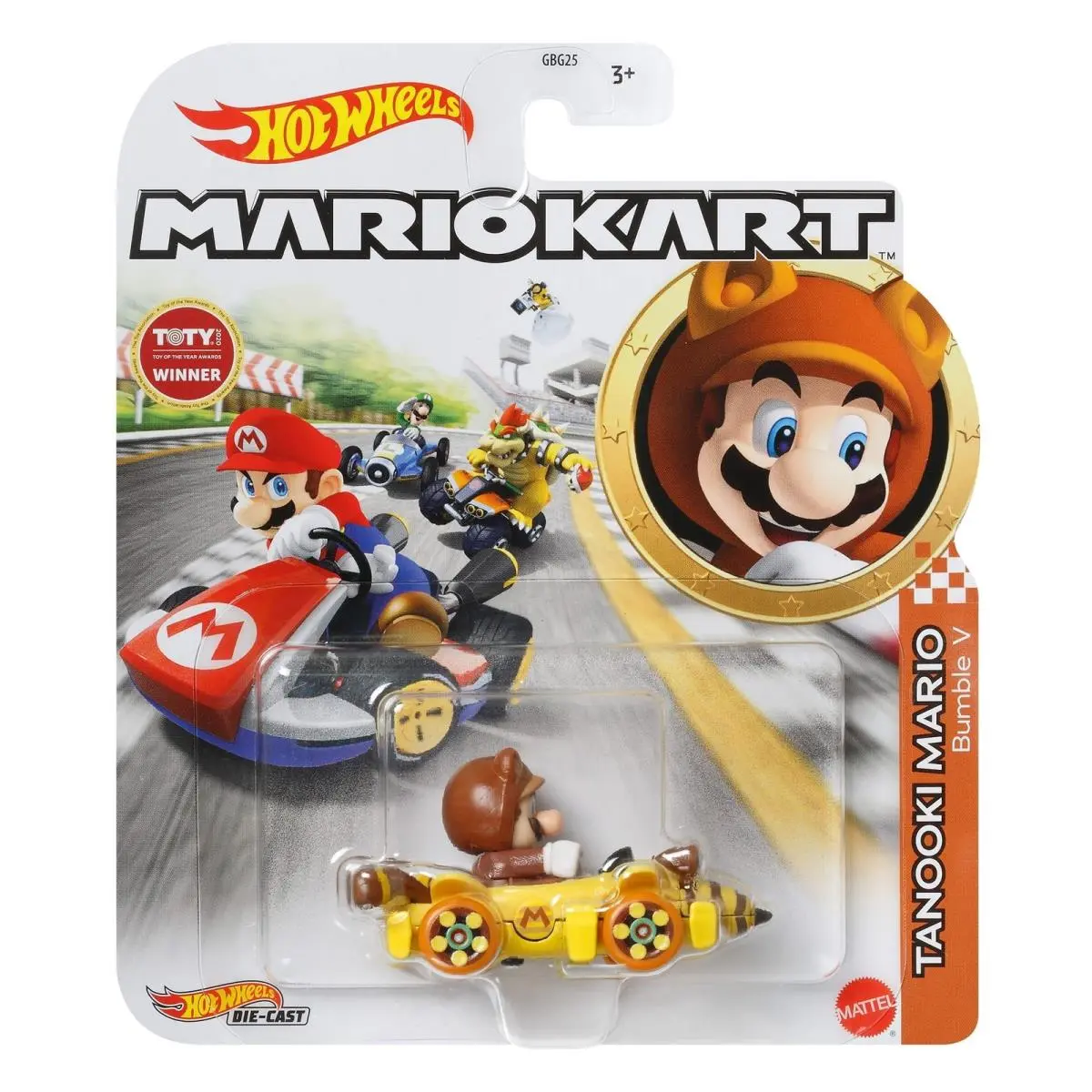 Mario Kart Tanooki Mario Die Cast Vehicle Hot Wheels 1 64 Racing Toy