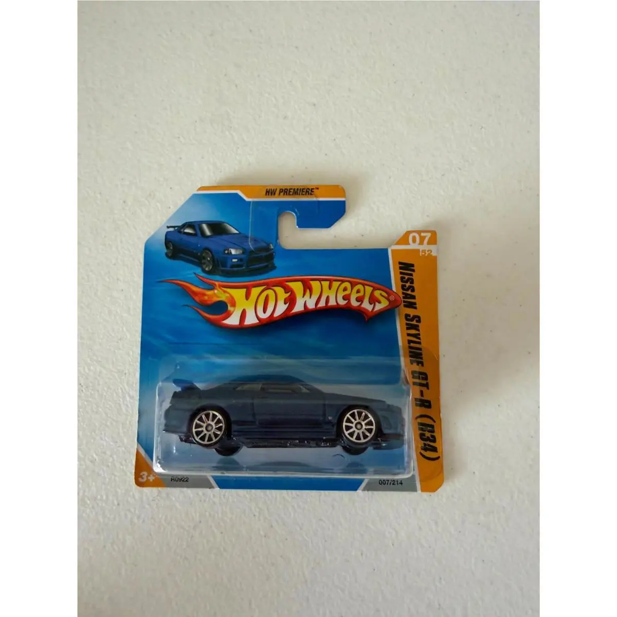 Hot Wheels HW Premiere Nissan Skyline Gt-r R34 Blue Short Card P26