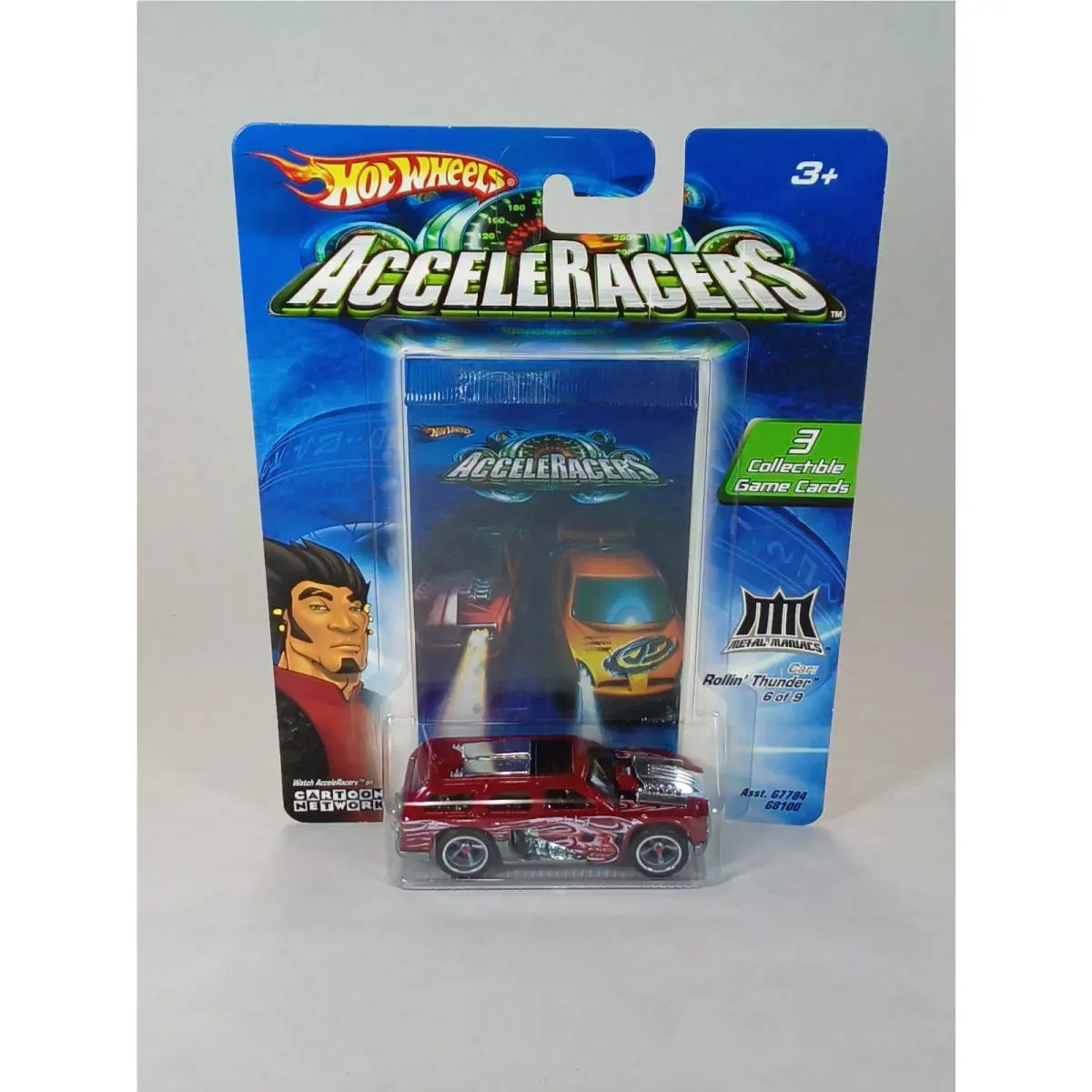 Hot Wheels 2005 Acceleracers: Metal Maniacs 6/9 Rollin Thunder Maroon - Gray CM5
