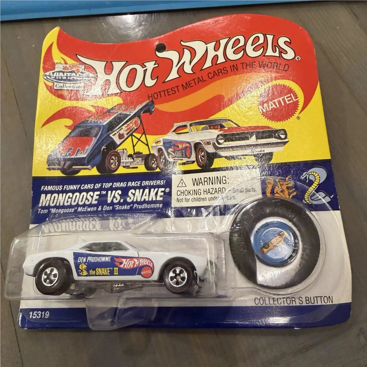 1995 Hot Wheels Vintage Collection Mongoose Vs. Snake-cuda Funny Car White 15319