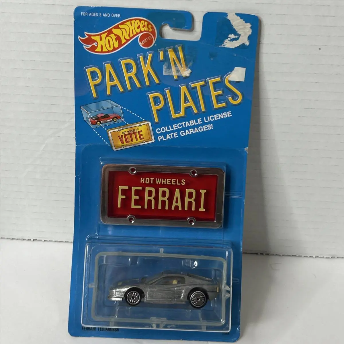 Hot Wheels 1988 Park ’N Plates Ferrari Testarossa Tan Interior License Plate