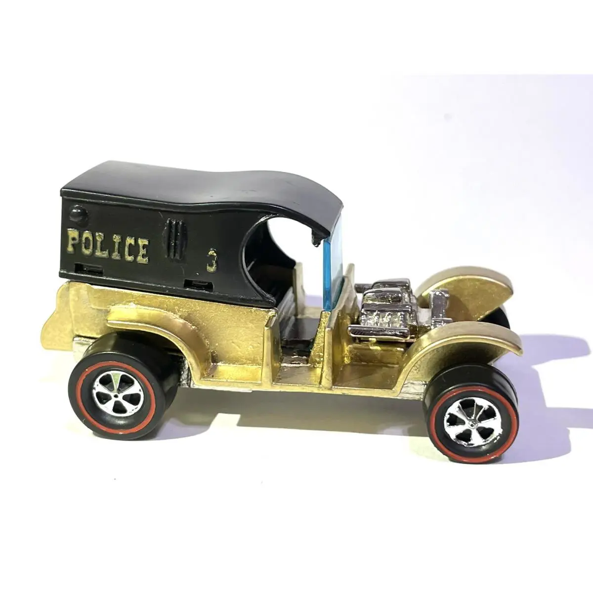 ⭐ 1994 Custom Made Gold Paint Hot Wheels 1969 Police 3 Paddy Wagon Redline