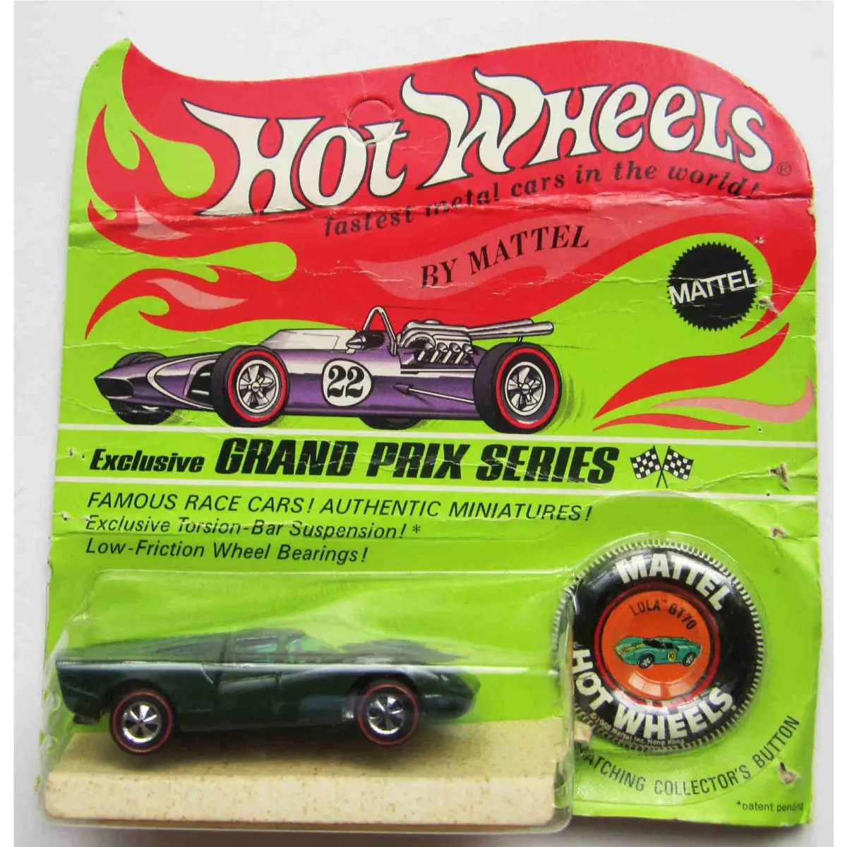 Hot Wheels Redline Lola GT 70 Dark Green Unpunched BP Mint In Card