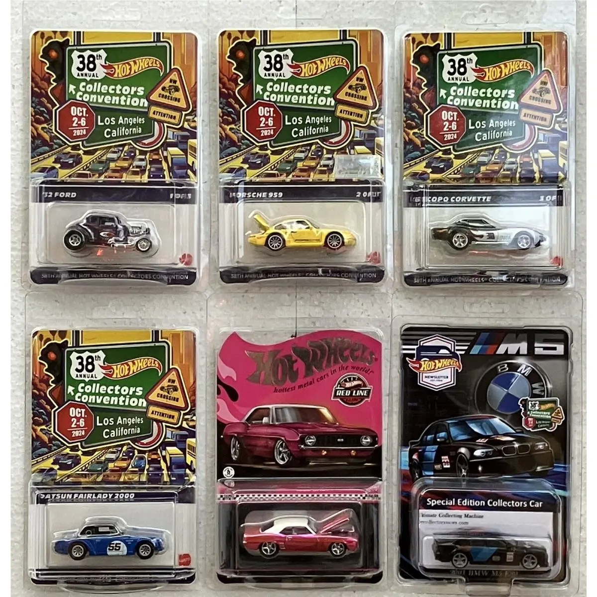 2024 Hot Wheels 38th LA Convention Ford/959/low COPO/SS/Datsun/M5 Lot of 6