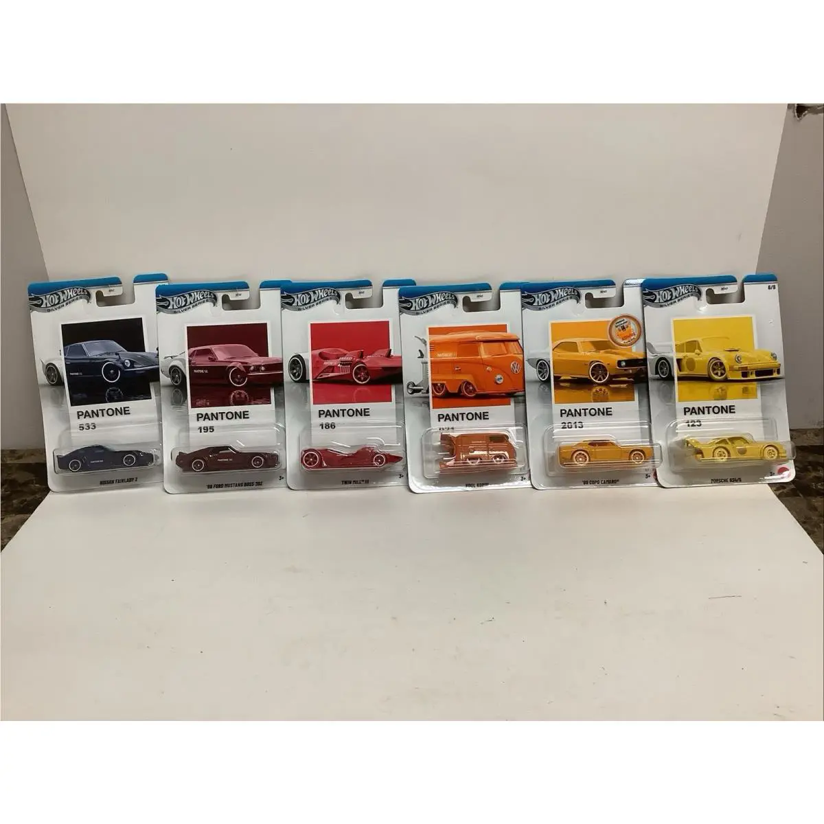 Hot Wheels Silver Series Pantone Full Set of 6 In Protectors