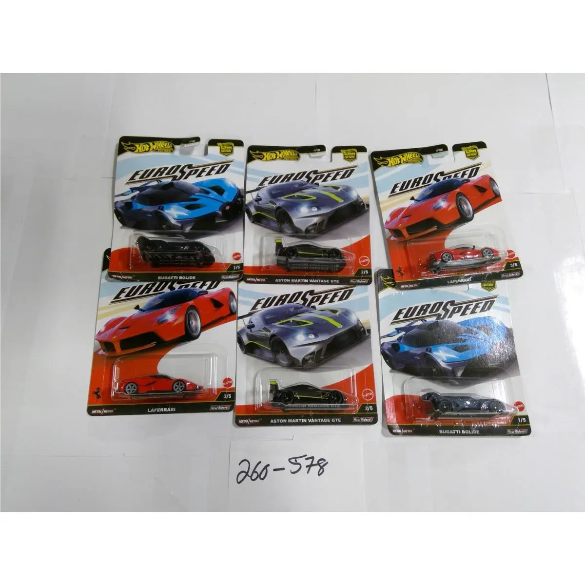 Hot Wheels Car Culture Euro Speed Kids 1:64 Multi Bugatti Ferrari Aston Mart