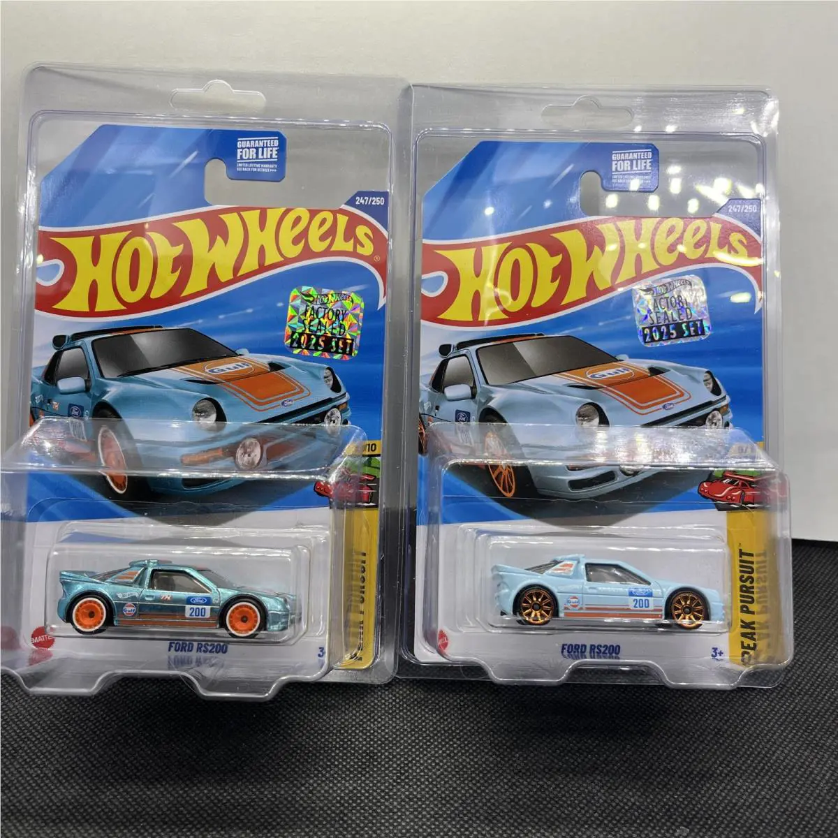 Hot Wheels Ford RS200 Gulf Super Treasure Hunt + Mainline Sticker