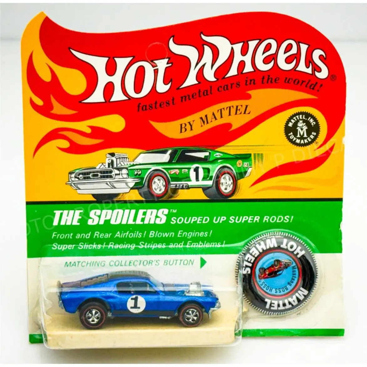 Hot Wheels Redline Mustang Boss Hoss Blue HK Tan Interior in Blisterpack