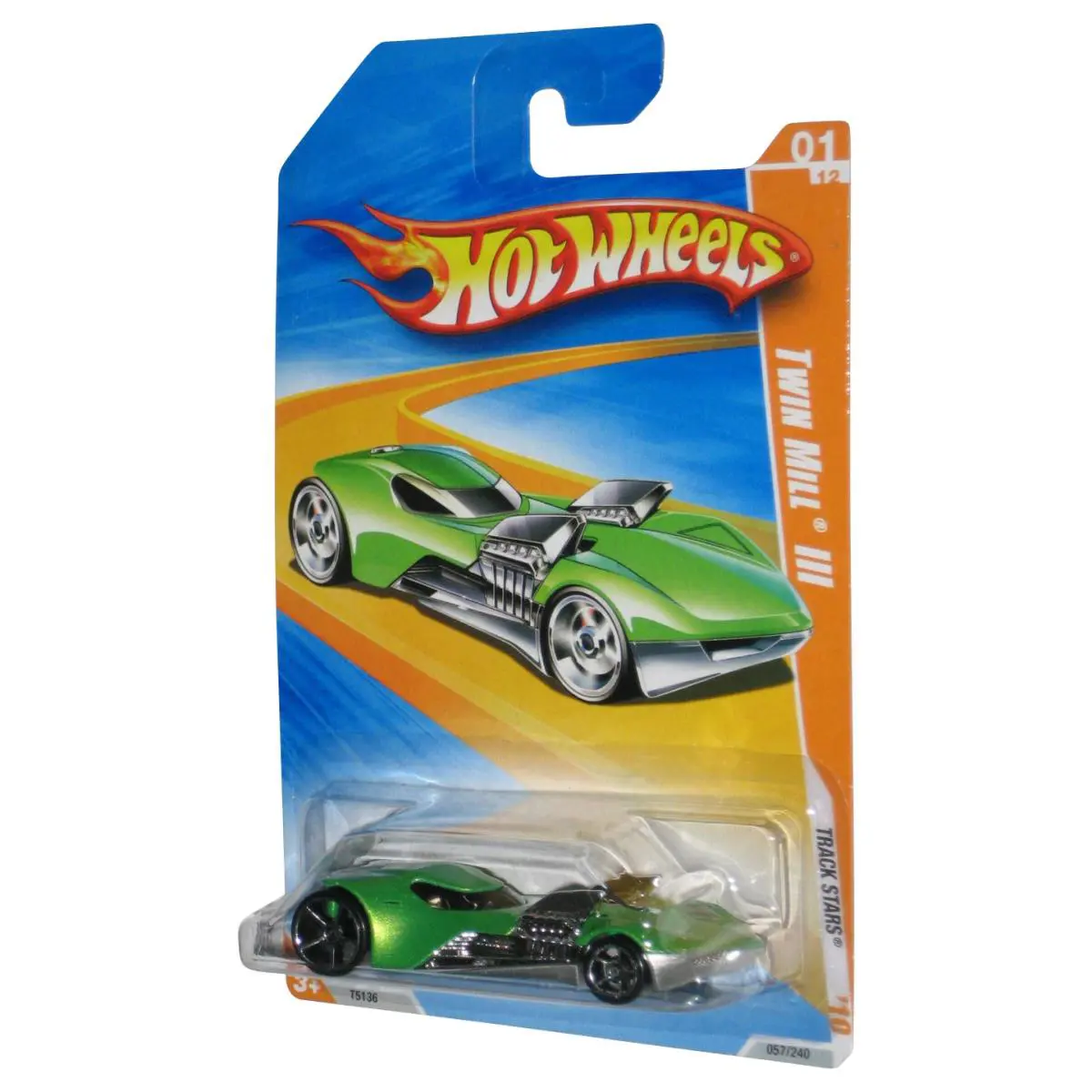 Hot Wheels Track Stars 01/12 Green Twin Mill Iii Toy Car 057/240