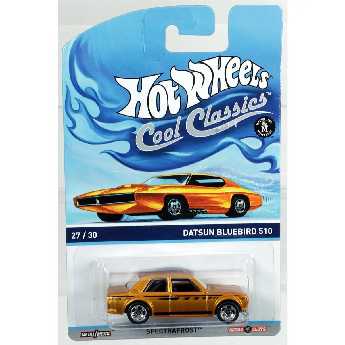 Hot Wheels Datsun Bluebird 510 Cool Classics - BDR33 Yellow Card Nrfp Gold 1:64