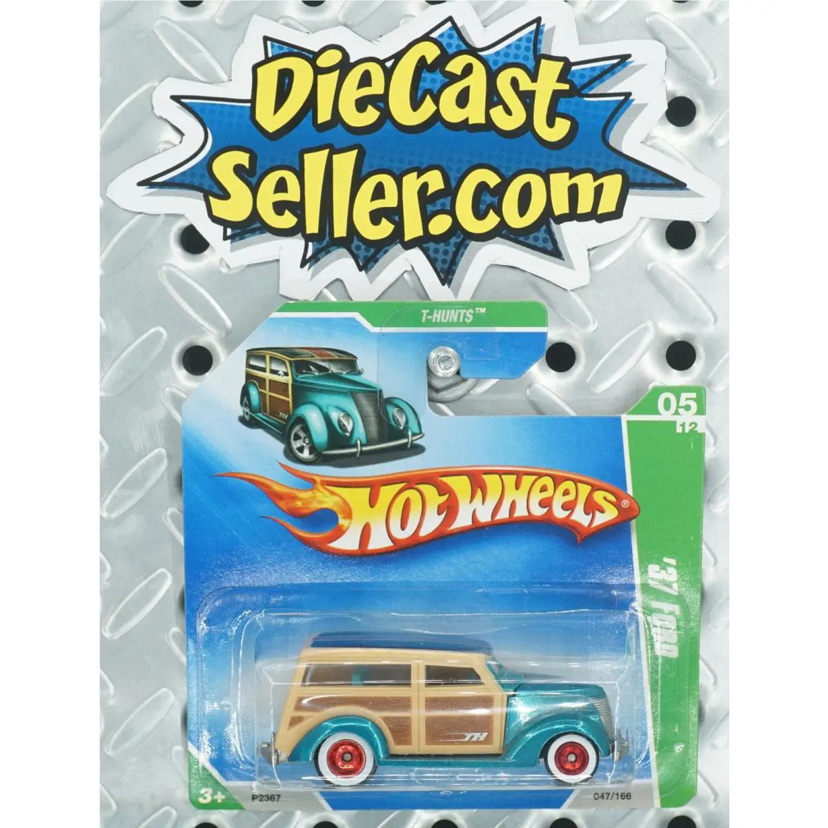 Hot Wheels 2009 Super Treasure Hunt `37 Ford Real Riders Teal with Protector Sth