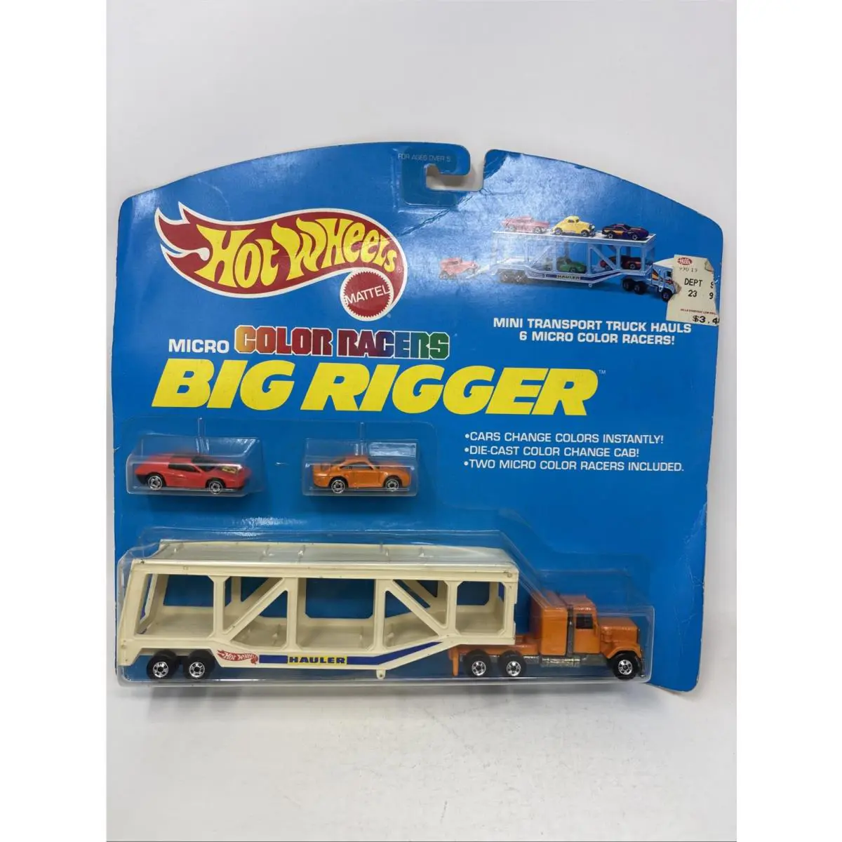 Hot Wheels Micro Color Racers Big Rigger 3989 Orange Rig Ferrari Micro