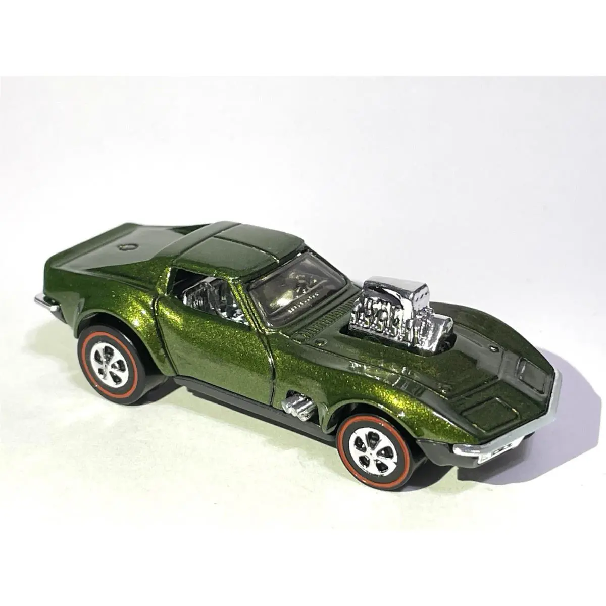 Hot Wheels Custom Made Redline `68 Gas Monkey Corvette Olive Green Metallic