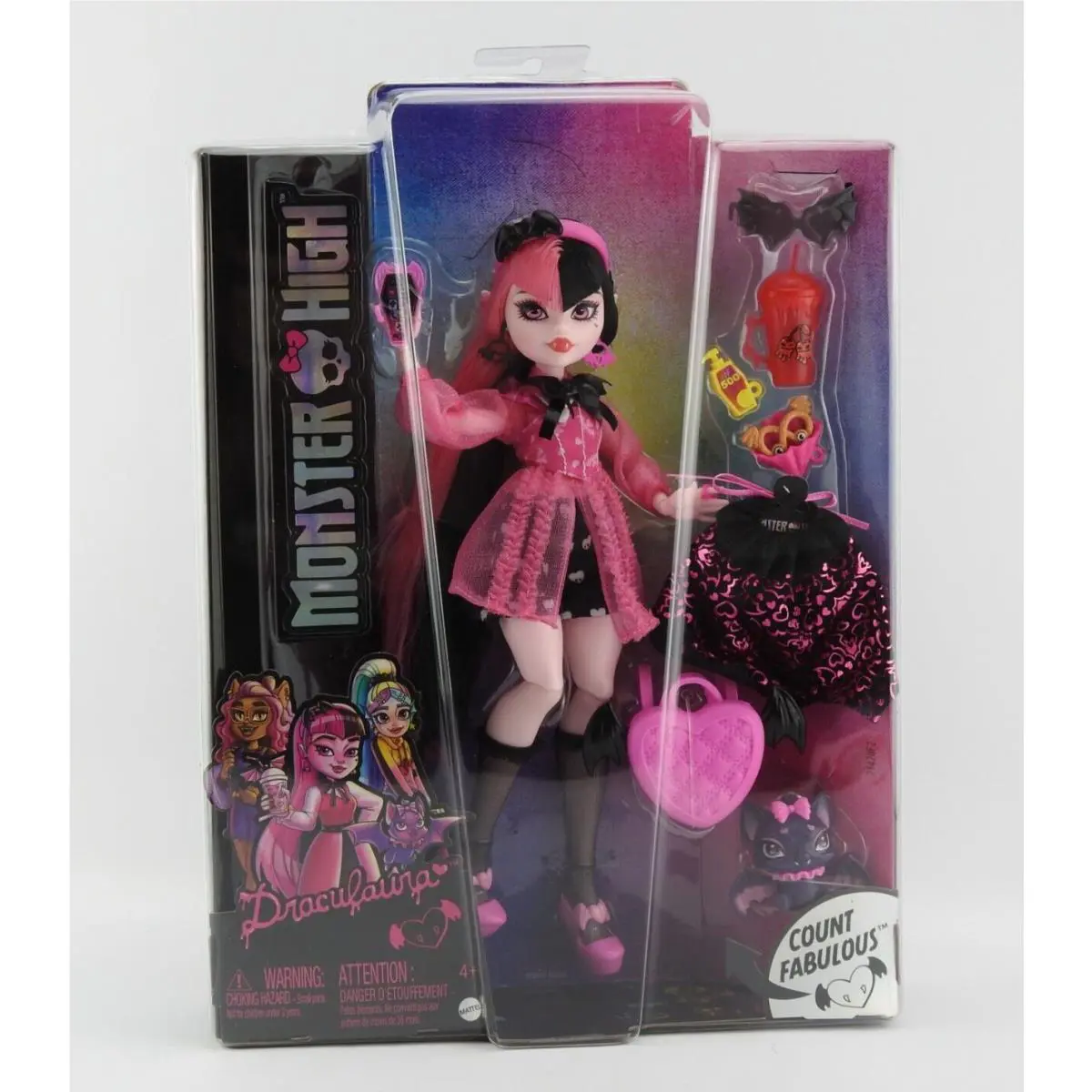 Monster High Doll Draculaura Count Fabulous The Pet Bat 2022 Draculaura