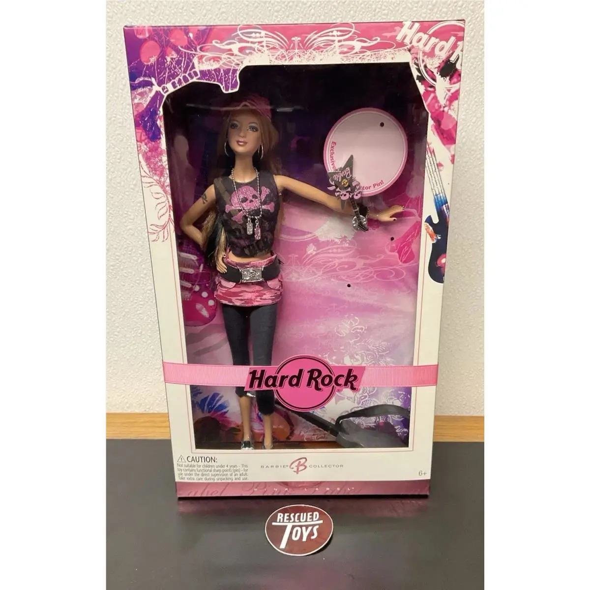 2006 Mattel K7906 Pink Label Hard Rock Cafe Barbie Collector Doll Nrfb