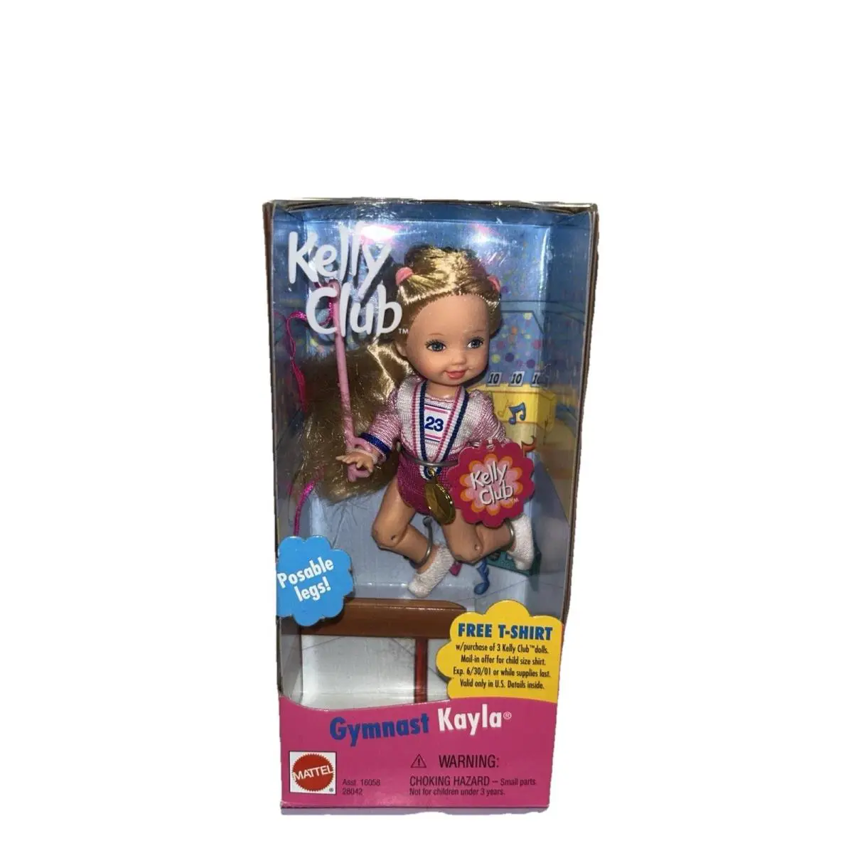 Mattel Barbie Doll Kelly Club Gymnast Kayla Blonde Hair Year 2000