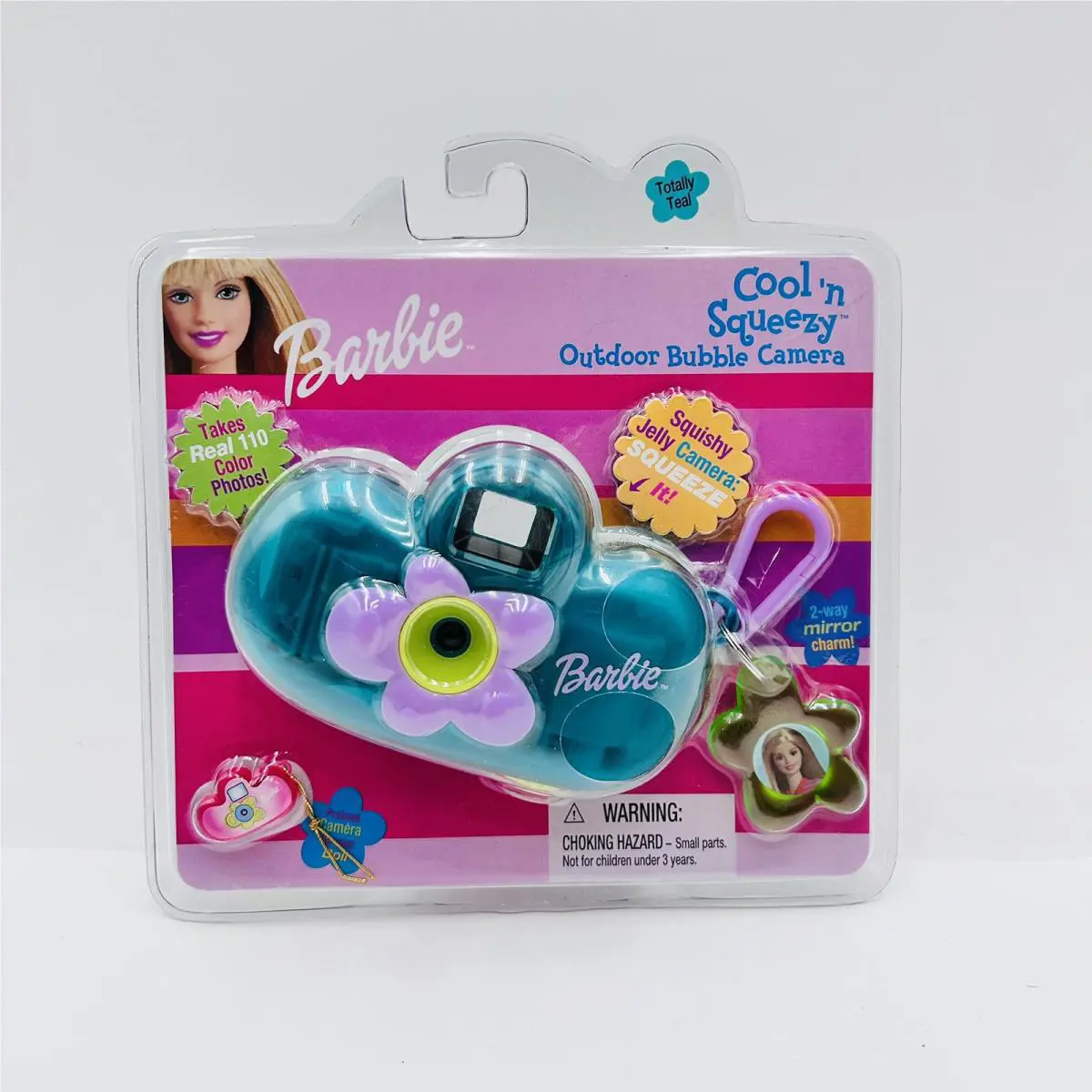 Vintage Old Stock 2001 Barbie Cool N Squeezy Outdoor Bubble Camera Teal