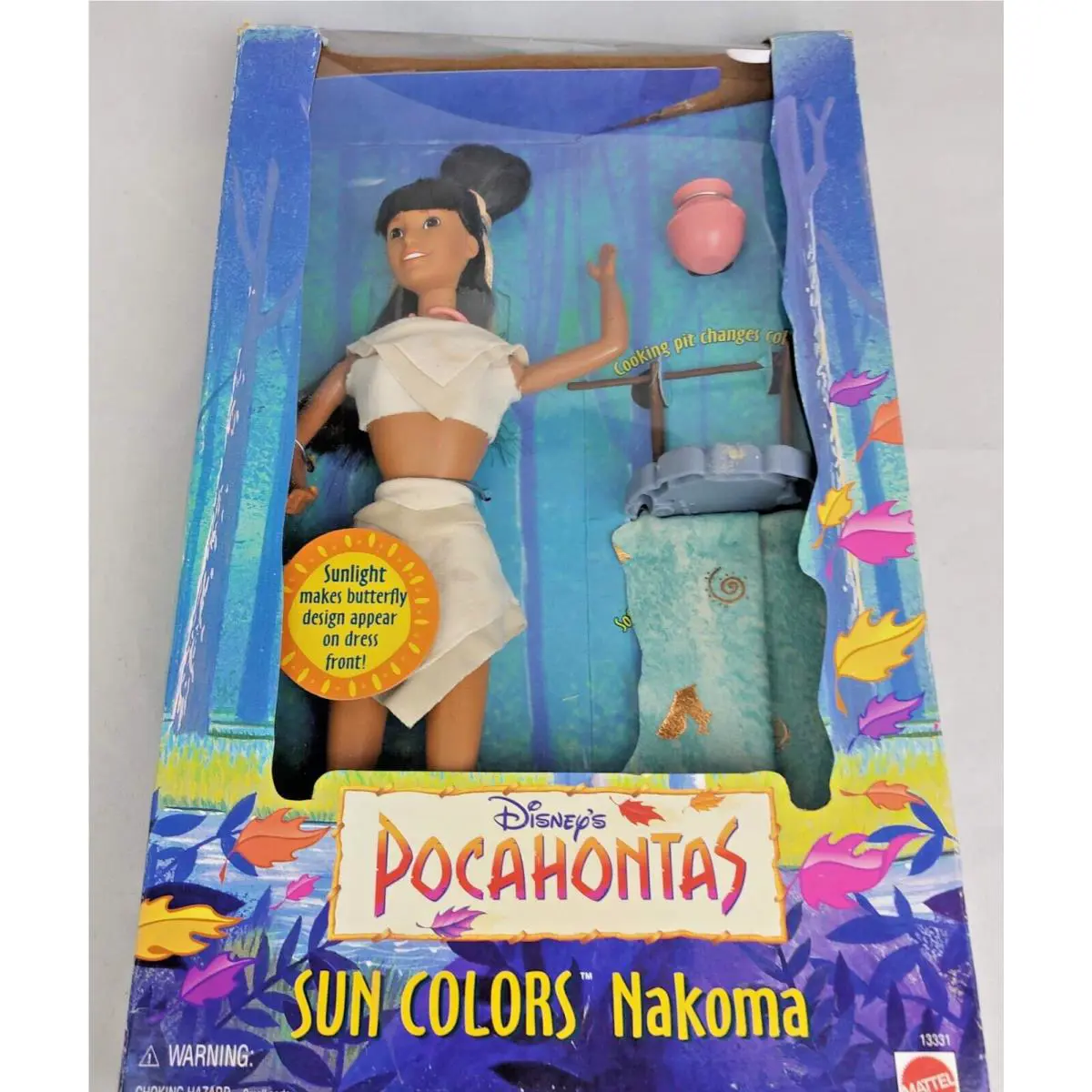 Disneys 1995 Pocahontas Sun Colors Nakoma Doll Mattel Disney New/box is Damaged