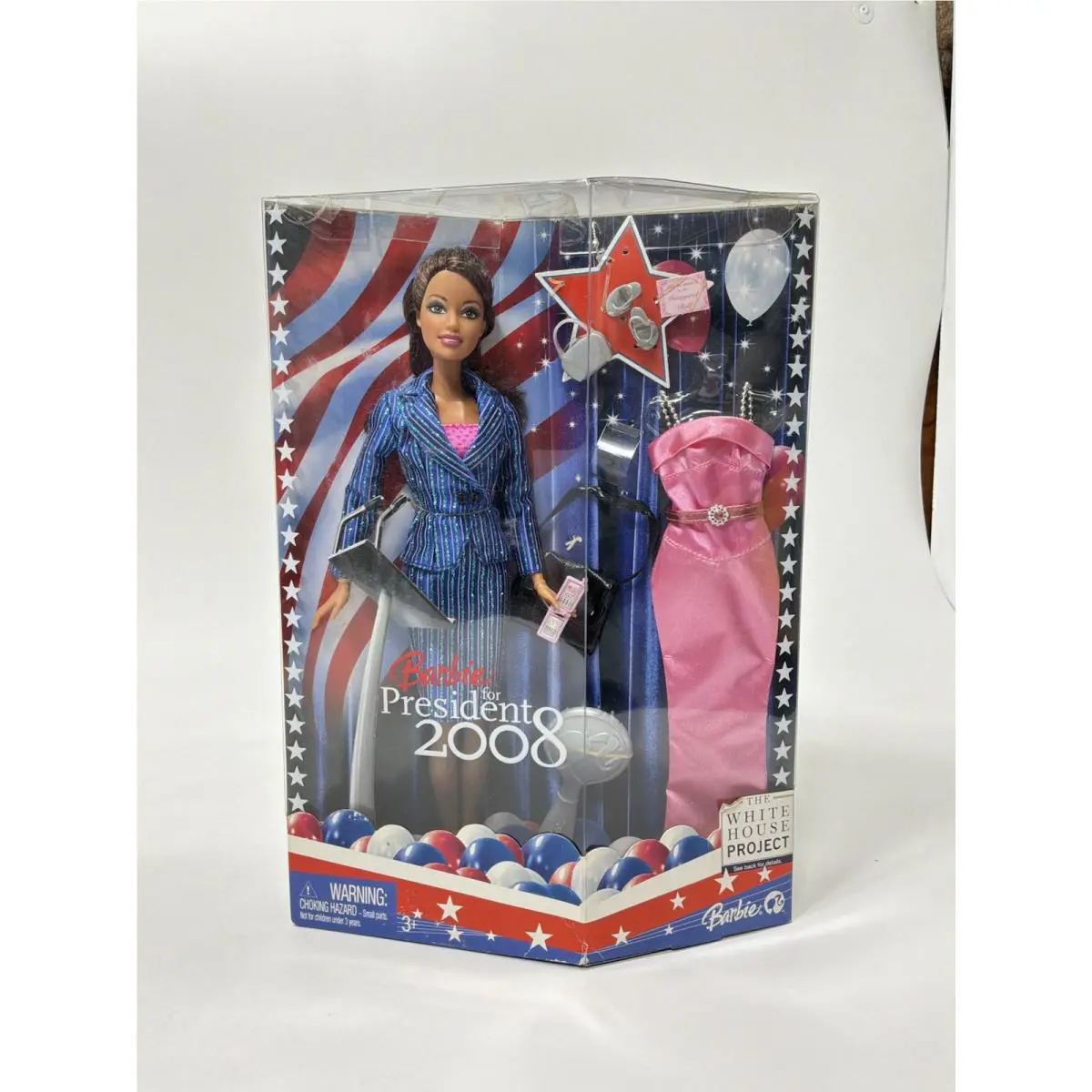 Vintage 2008 Barbie For President White House Project Brunette Doll N0844