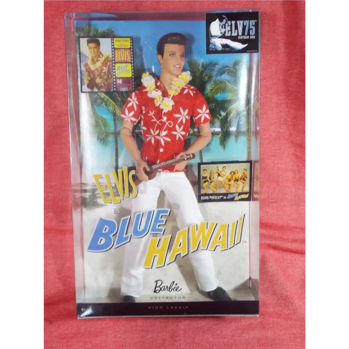 Mattel Elvis in Blue Hawaii Doll Pink Label Barbie Collector - 2009- Nrfb