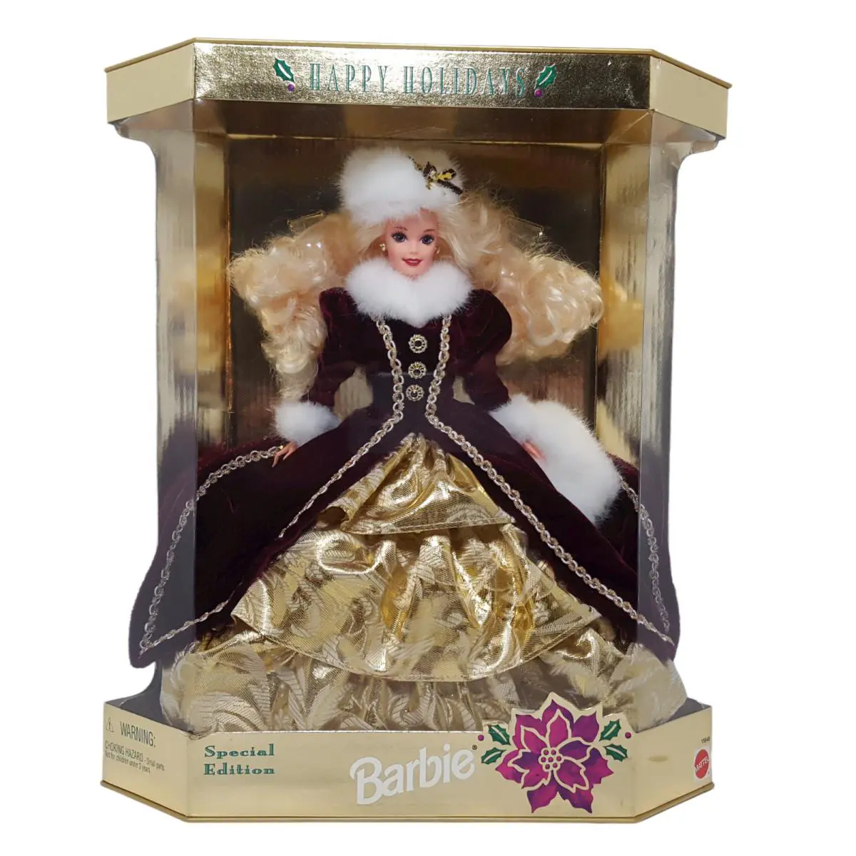 Happy Holiday Barbie Doll Mattel 1996 Blonde Mint Collector Christmas