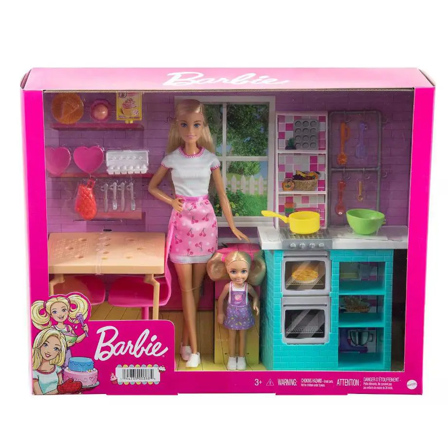 Barbie® Baking Kitchen Dolls and Accessories Playset Sister Chelsea
