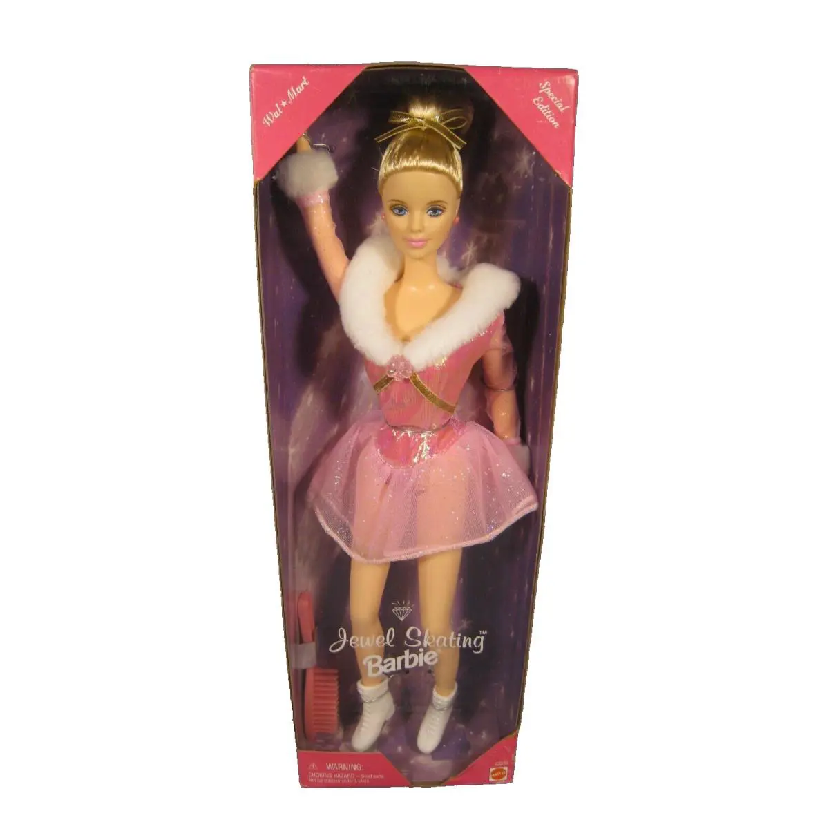 1998 Jewel Ice Skating Barbie Puppe / Wal-mart Special Edt. / Mattel 23239 Nrfb