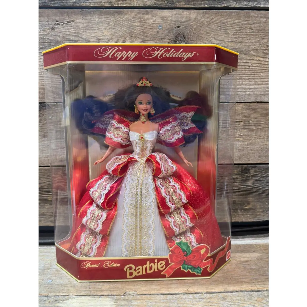 1997 Mattel Happy Holidays Special Edition Barbie Error Green Eyes