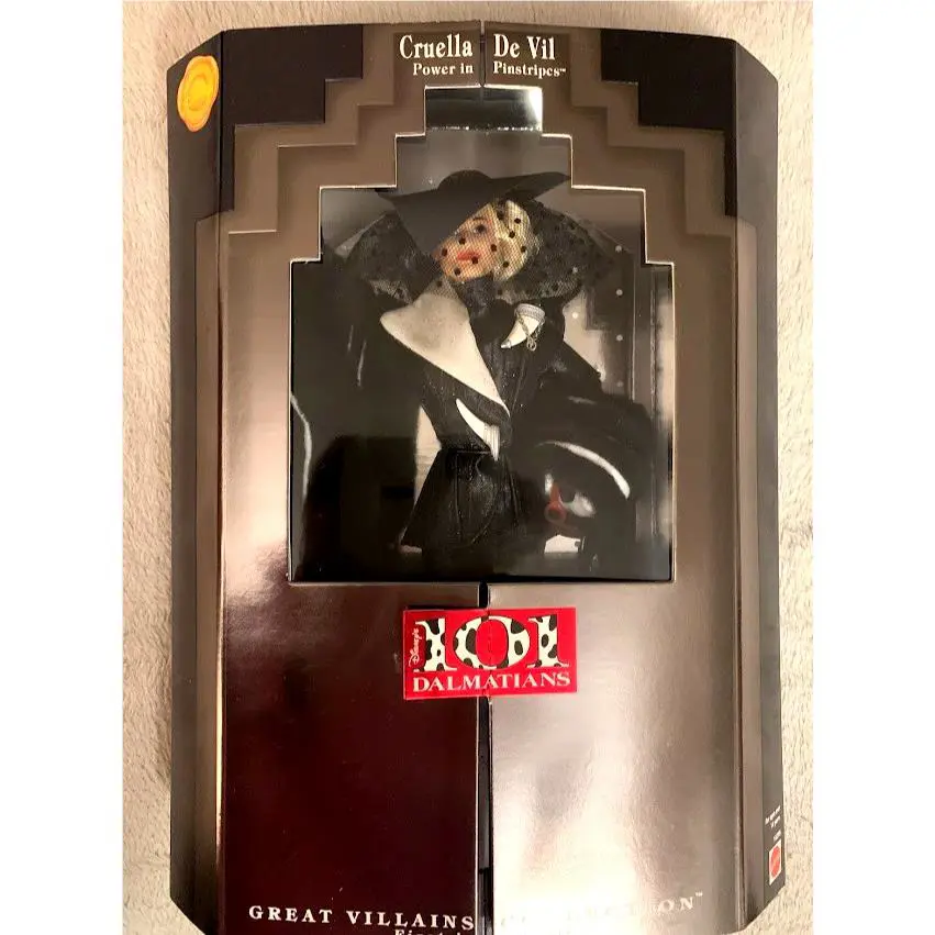 1996 Disney Barbie Cruella DE Vil Power IN Pinstripes 101 Dalmatians Doll