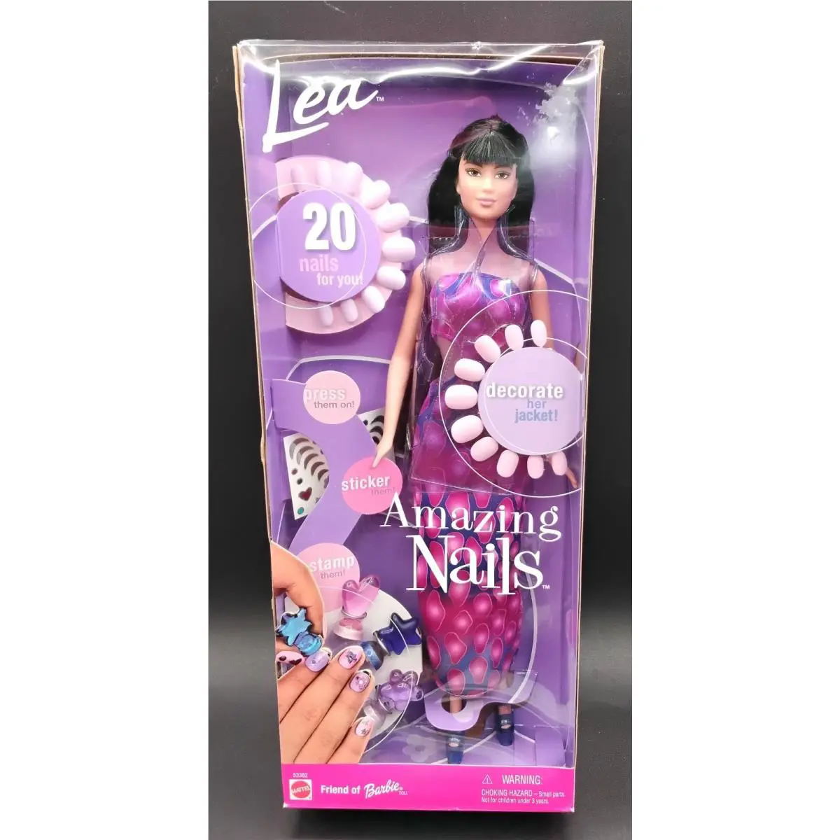 2001 Lea Friend Of Barbie Amazing Nails Doll Lillac Pink Nails 53382 Nrfb