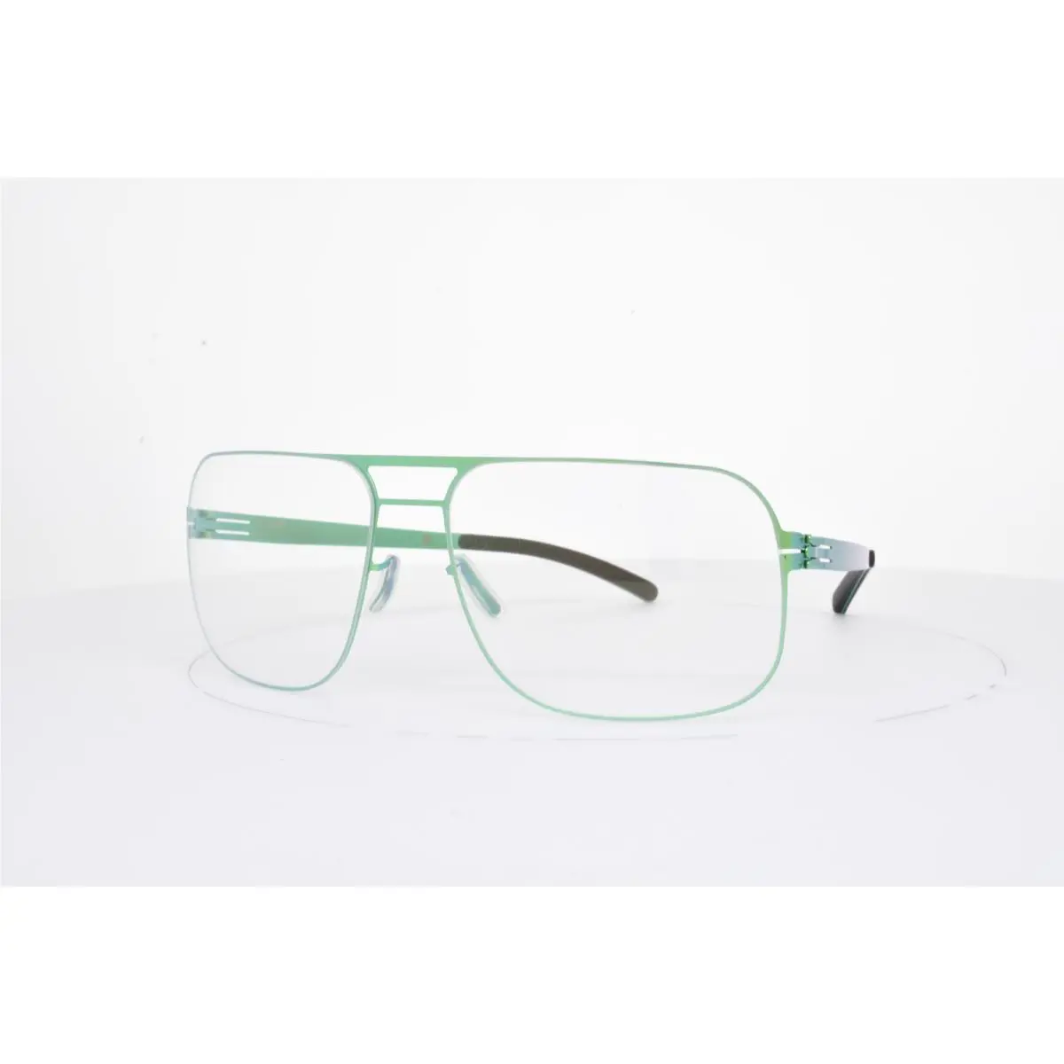 iC Berlin Golf Clear Sunglasses F10 Wannsee Green Aviator Brown Lens 61mm