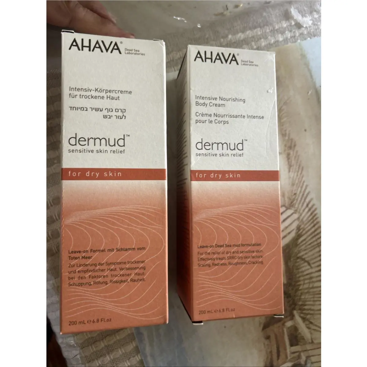 2 X Ahava Dermud Sensitive Skin Relief Intensive Hand Cream Foot Cream 6.8 OZ