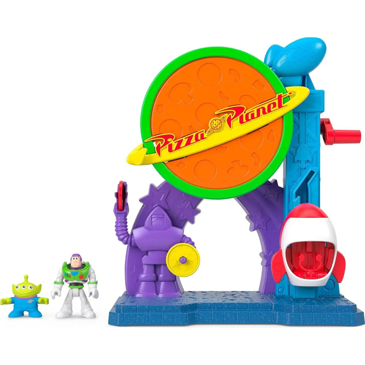 Disney and Pixar Toy Story Pizza Planet Playset with Action Figure Toy Rocket
