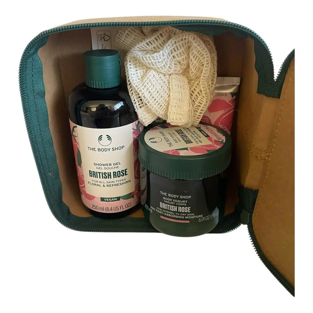The Body Shop British Rose Essentials Gift Kit Shower Gel Body Yogurt Hand Cream
