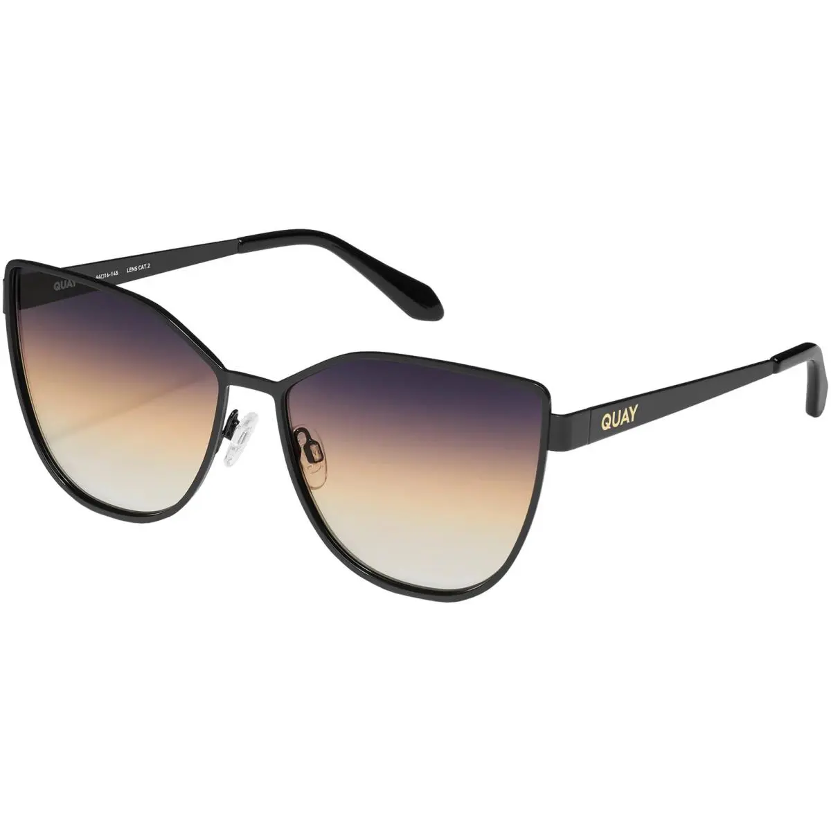 Quay In Pursuit Women`s Cat-eye Sunglasses w Gradnt NO NS 2478 Blkdskppy Vietnam - Frame: Black, Lens: Dusk Poppy